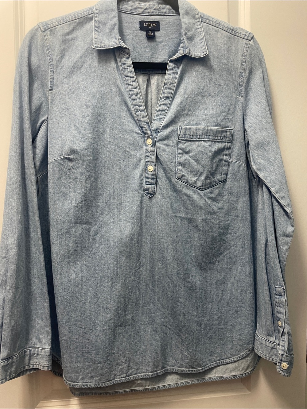 J. Crew Light Blue Chambray Button-Front Shirt